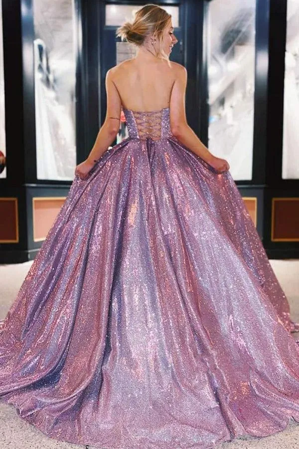 A-line Sweetheart Sparkle Prom Dress Formal Evening Gowns TP1203