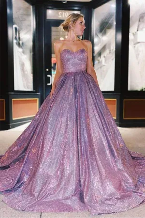 A-line Sweetheart Sparkle Prom Dress Formal Evening Gowns TP1203