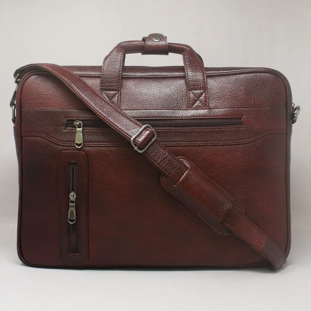 Ambitie Rank Genuine Leather Brown Laptop Bag