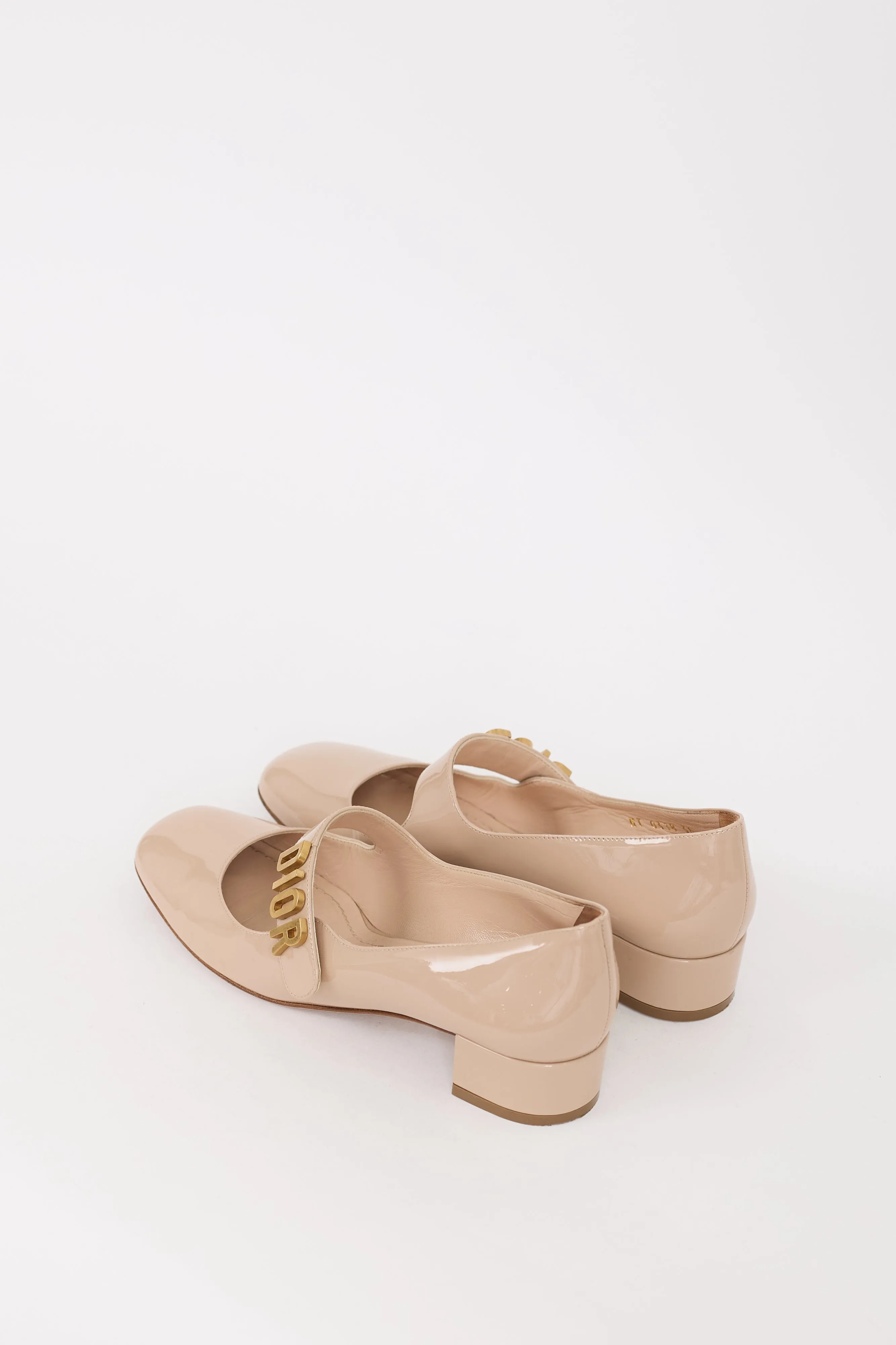 Beige Patent Leather Baby D Ballet Pump