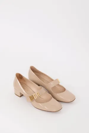 Beige Patent Leather Baby D Ballet Pump