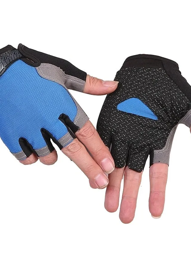 Biking Gloves Fingerless Gloves Half Finger Anti-Slip Gel Pad Wearable Protective Sports Gloves Road Cycling Camping / Hiking Motorcycle Light Blue Pink Black orange for Adults