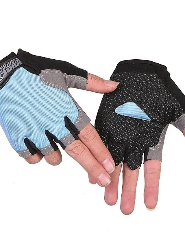 Biking Gloves Fingerless Gloves Half Finger Anti-Slip Gel Pad Wearable Protective Sports Gloves Road Cycling Camping / Hiking Motorcycle Light Blue Pink Black orange for Adults