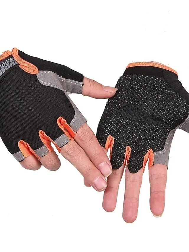 Biking Gloves Fingerless Gloves Half Finger Anti-Slip Gel Pad Wearable Protective Sports Gloves Road Cycling Camping / Hiking Motorcycle Light Blue Pink Black orange for Adults