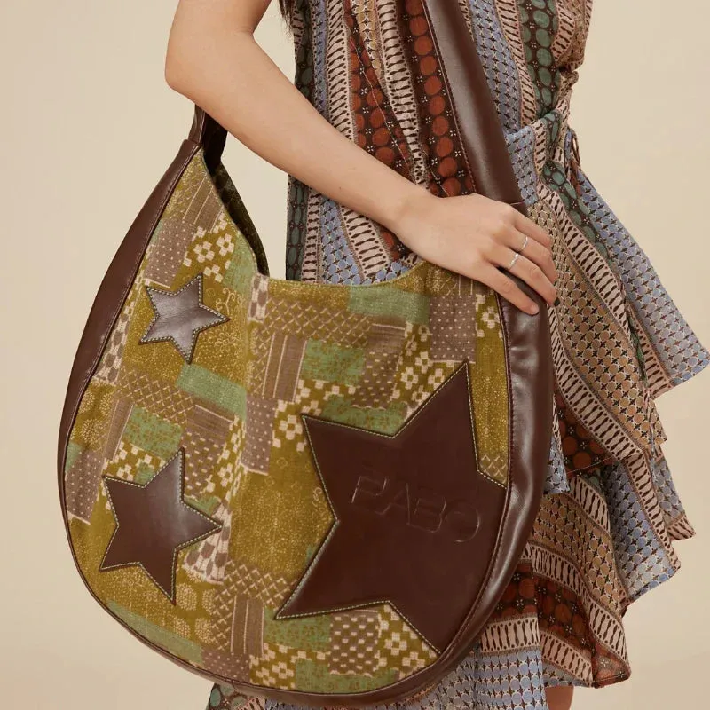 binfenxie Y2k Aesthetic Personality Star Tote Bags Canvas Streetwear High-capacity Shoulder  Trendy Women Harajuku Handbags Crossbody