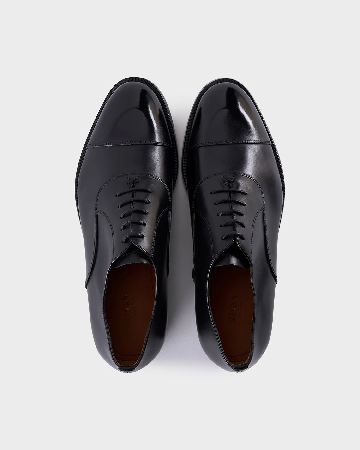 Black Leather Torino Oxford Shoes