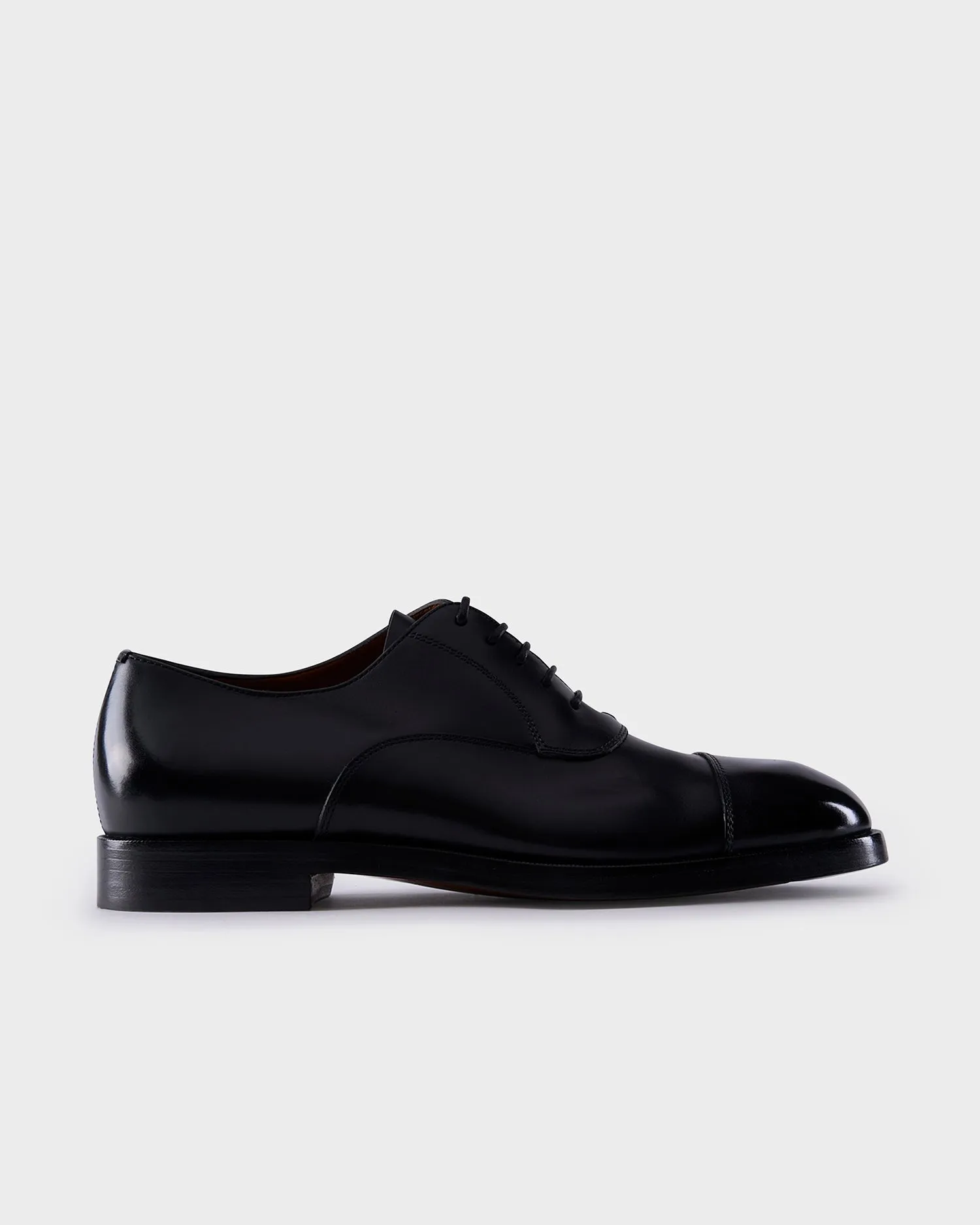 Black Leather Torino Oxford Shoes