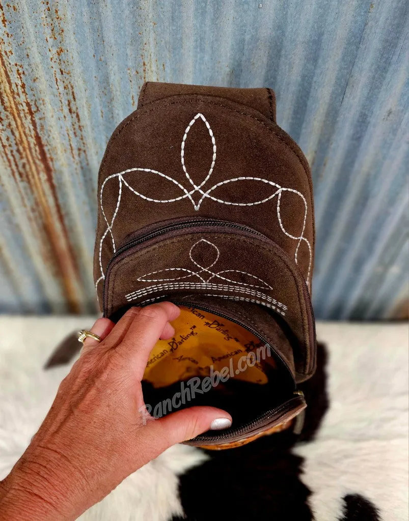 Boot Stitch Backpack in Chocolate #5585
