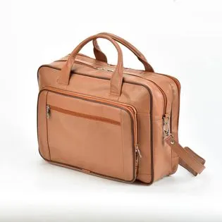 Brown leather laptop bag