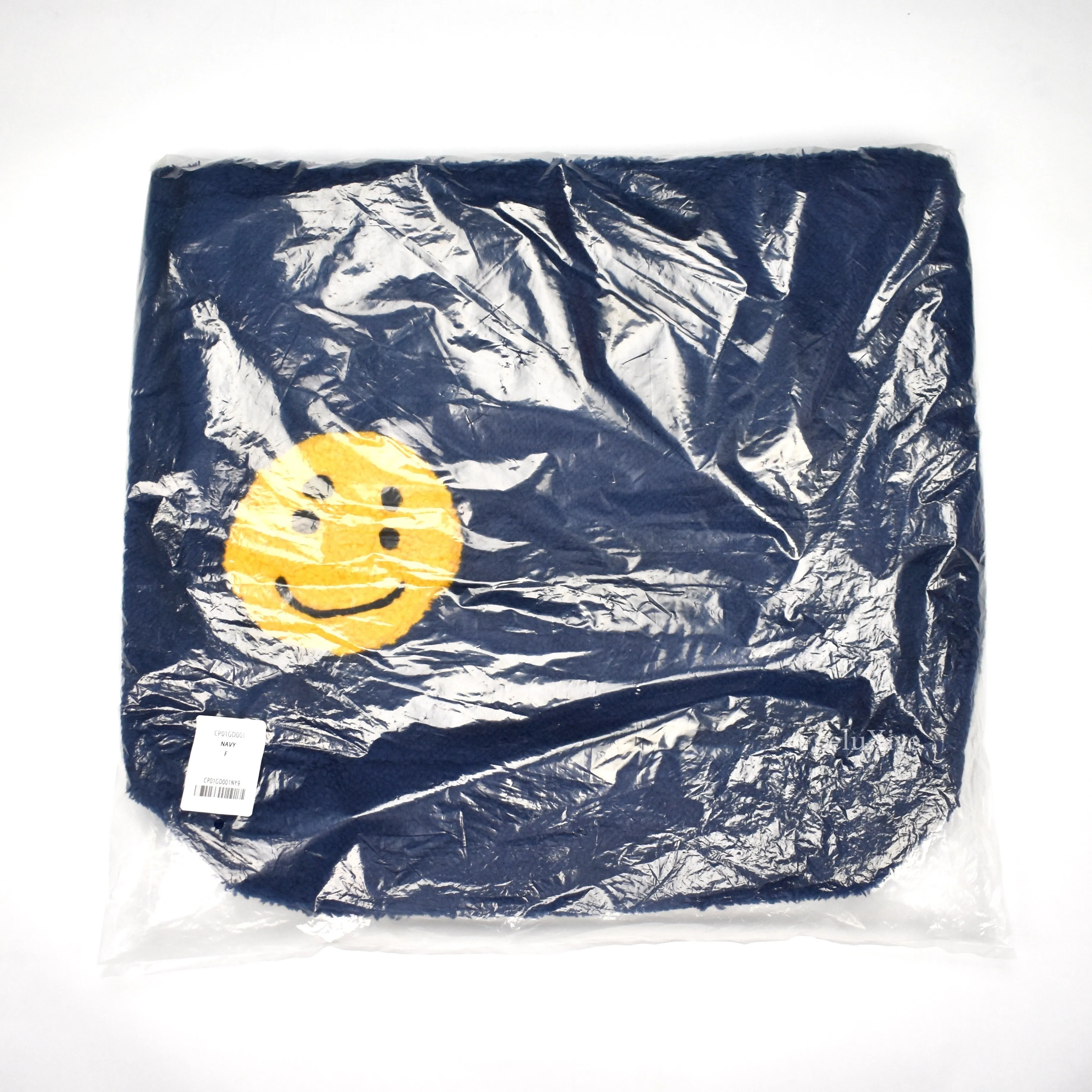 Cactus Plant Flea Market - Smiley Face Fur Tote Bag (Navy)