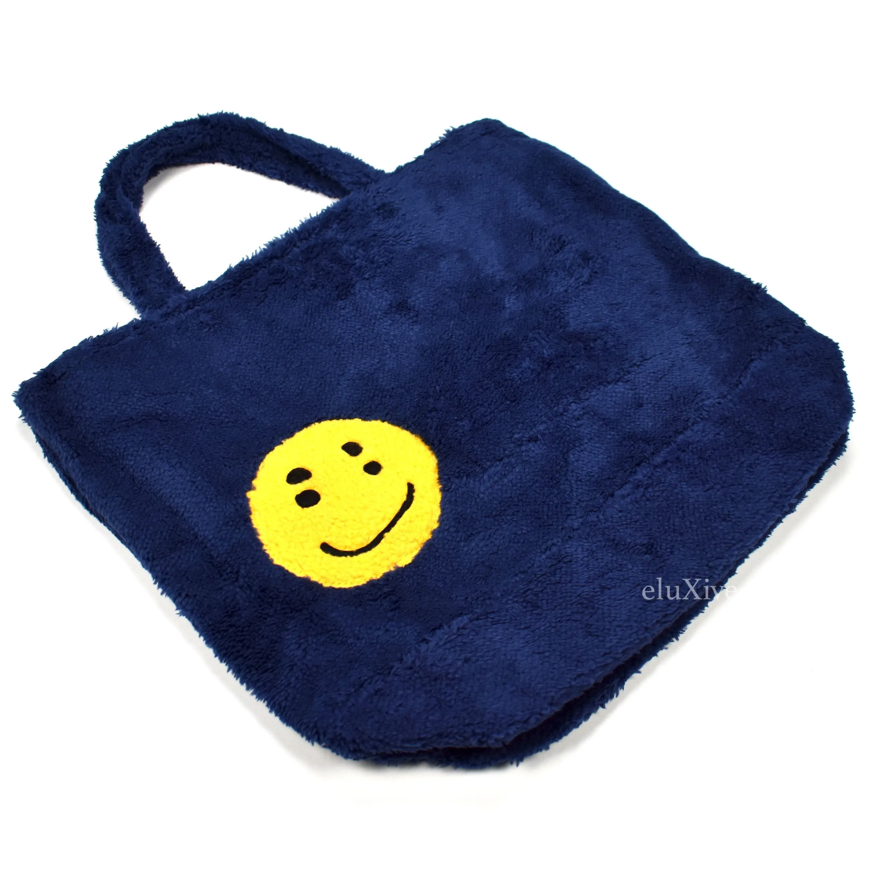 Cactus Plant Flea Market - Smiley Face Fur Tote Bag (Navy)