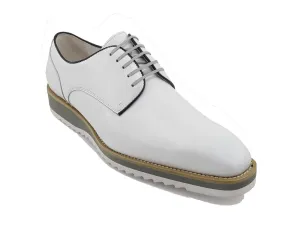 Carrucci White Casual Leather Men's Lace Up Shoes