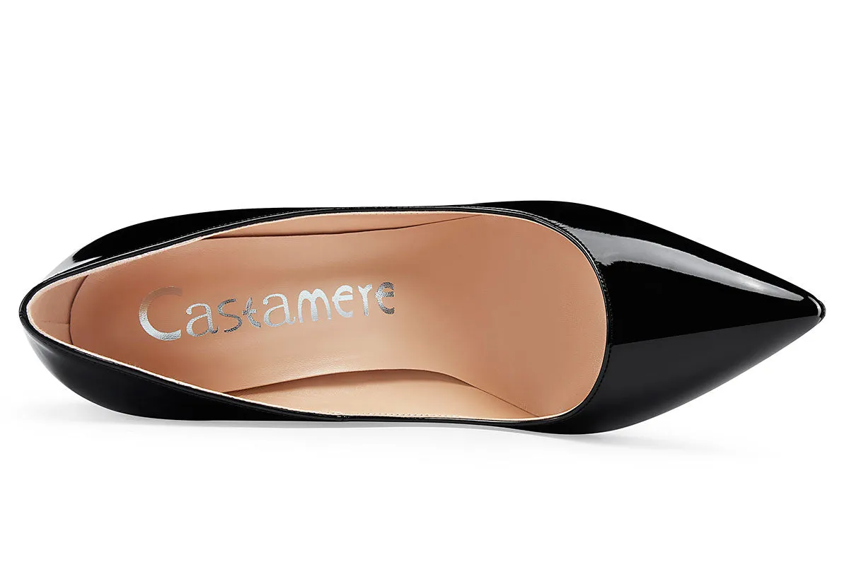 CASTAMERE Womens Sky High Block Heels Pumps Pointed Toe Slip-on 4.7 Inch Heels Classic Shoes