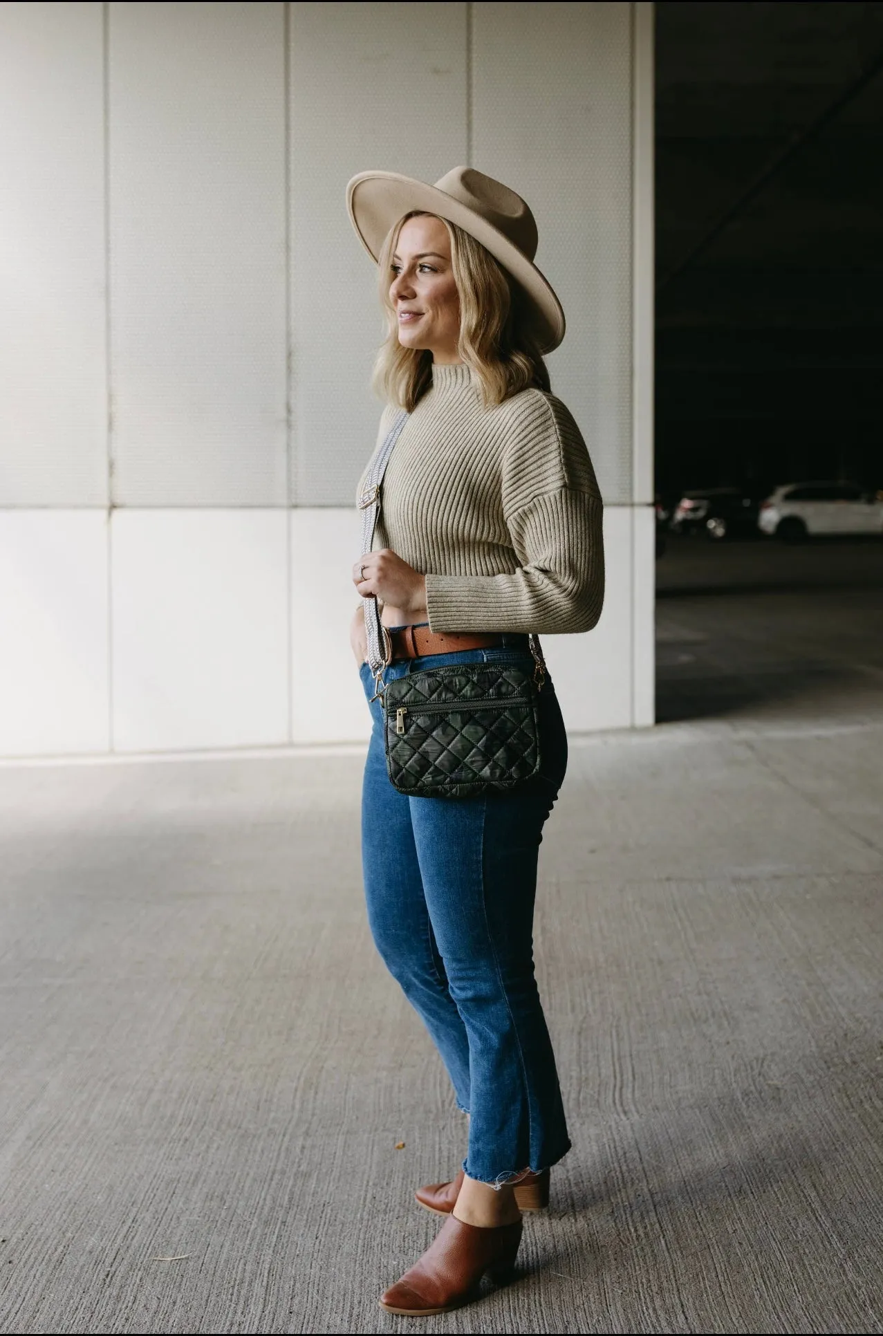 Charlie Camouflage Quilted Crossbody Bag