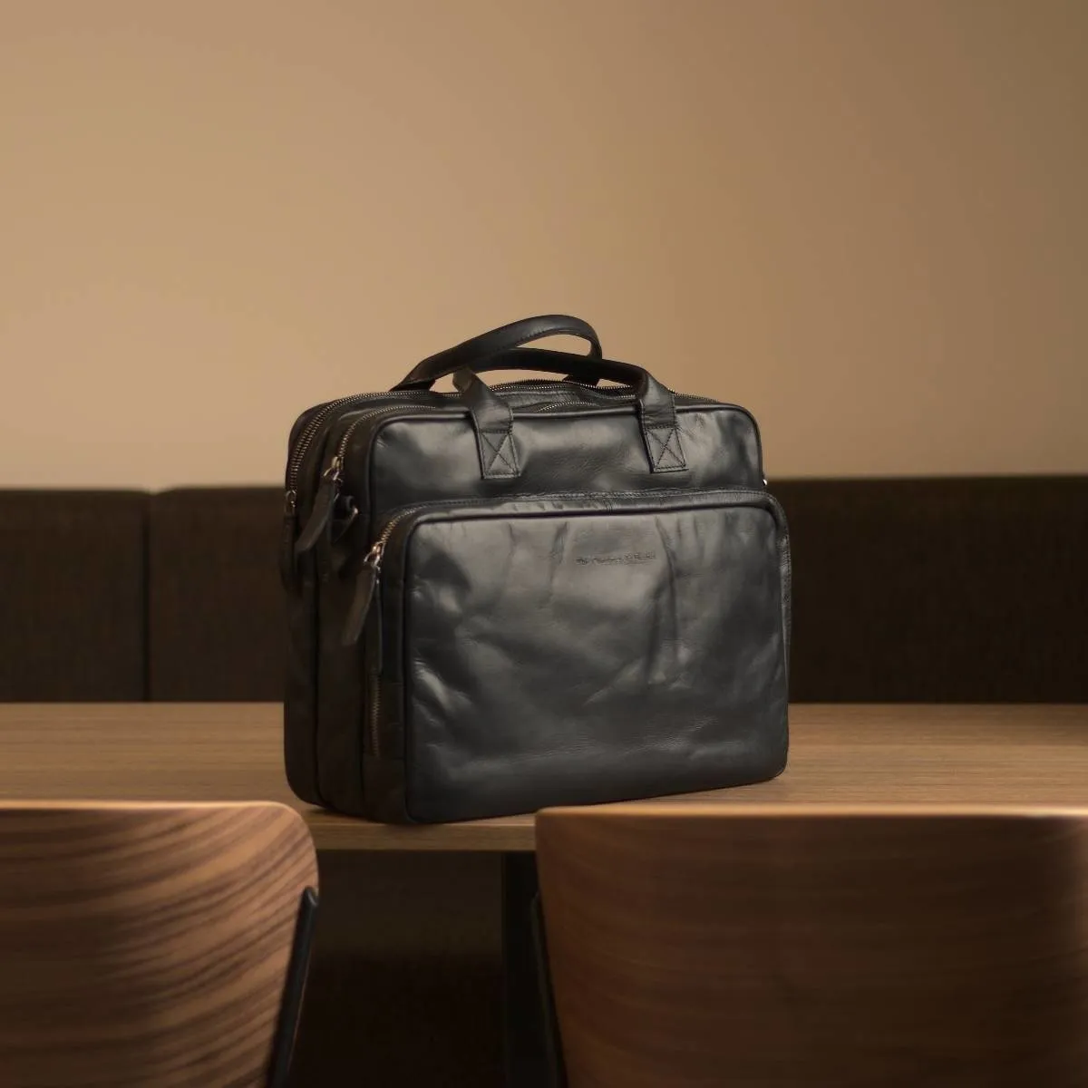 Chesterfield Jackson Leather Laptop Bag | Black