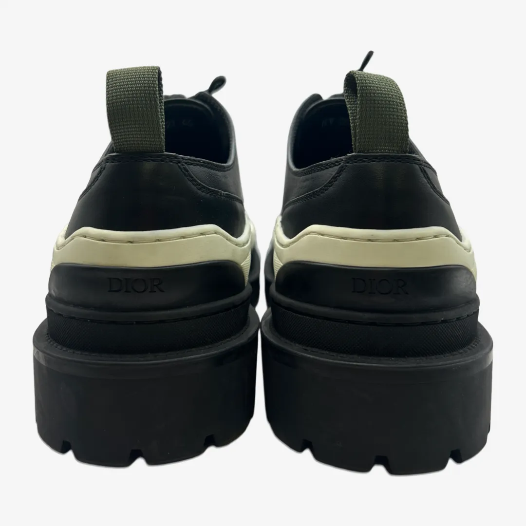 Christian Dior x Sacai men's black leather derby-style shoe with rubber sole