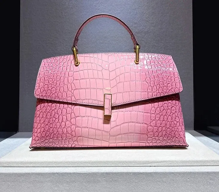 Crocodile Pattern Leather Women's Handbags Luxury Shell Shoulder Bags