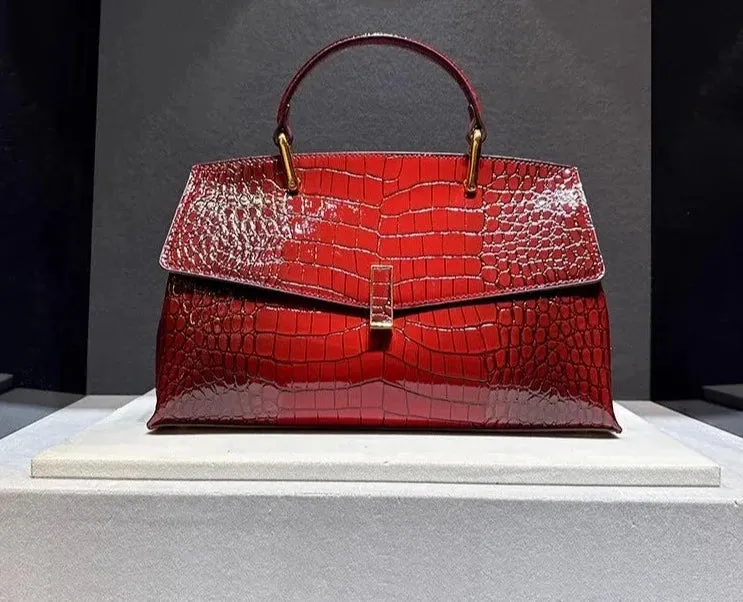 Crocodile Pattern Leather Women's Handbags Luxury Shell Shoulder Bags