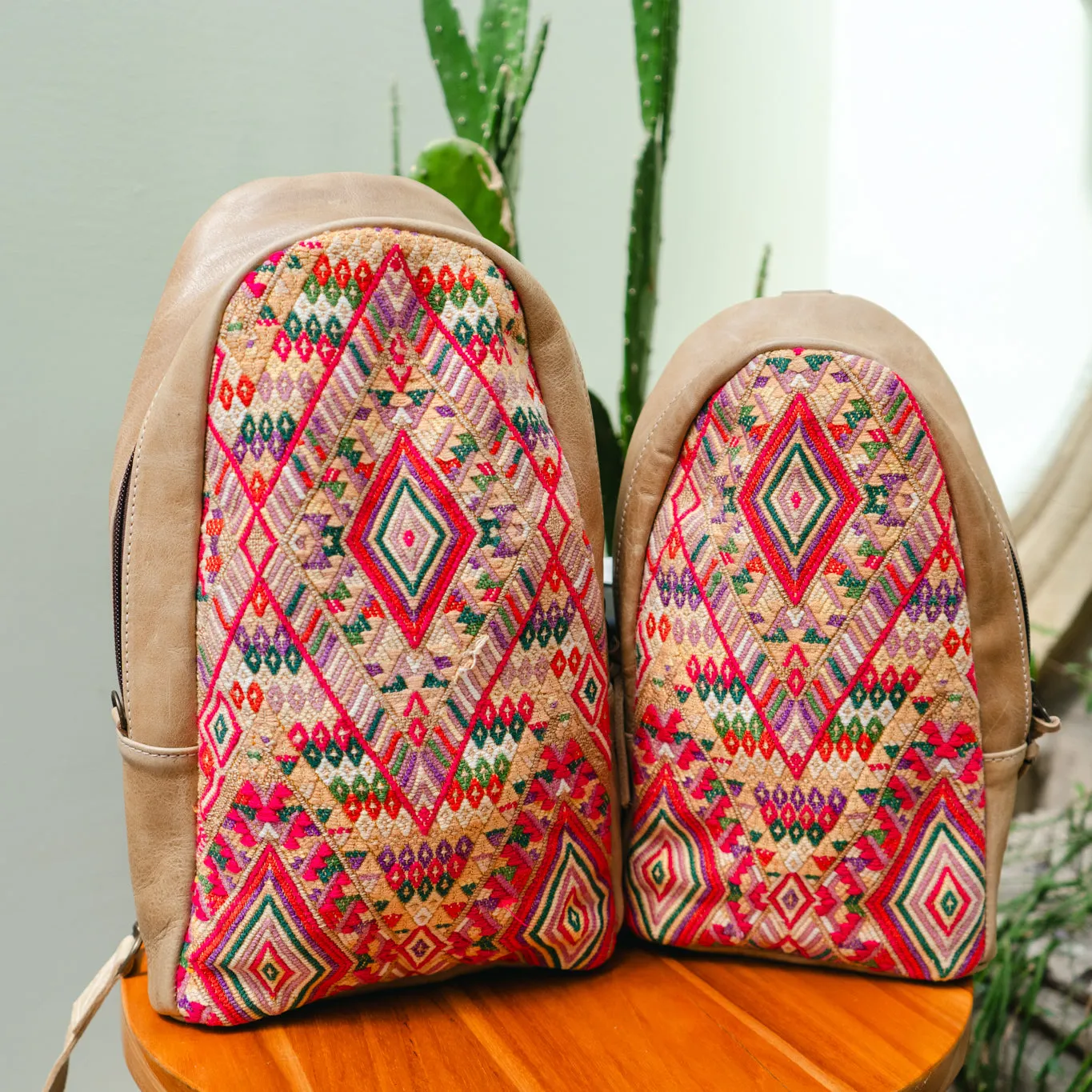 CROSSBODY SLING 2.0 - LARGE - OOAK HUIPIL - CAMEL - NO. 13045