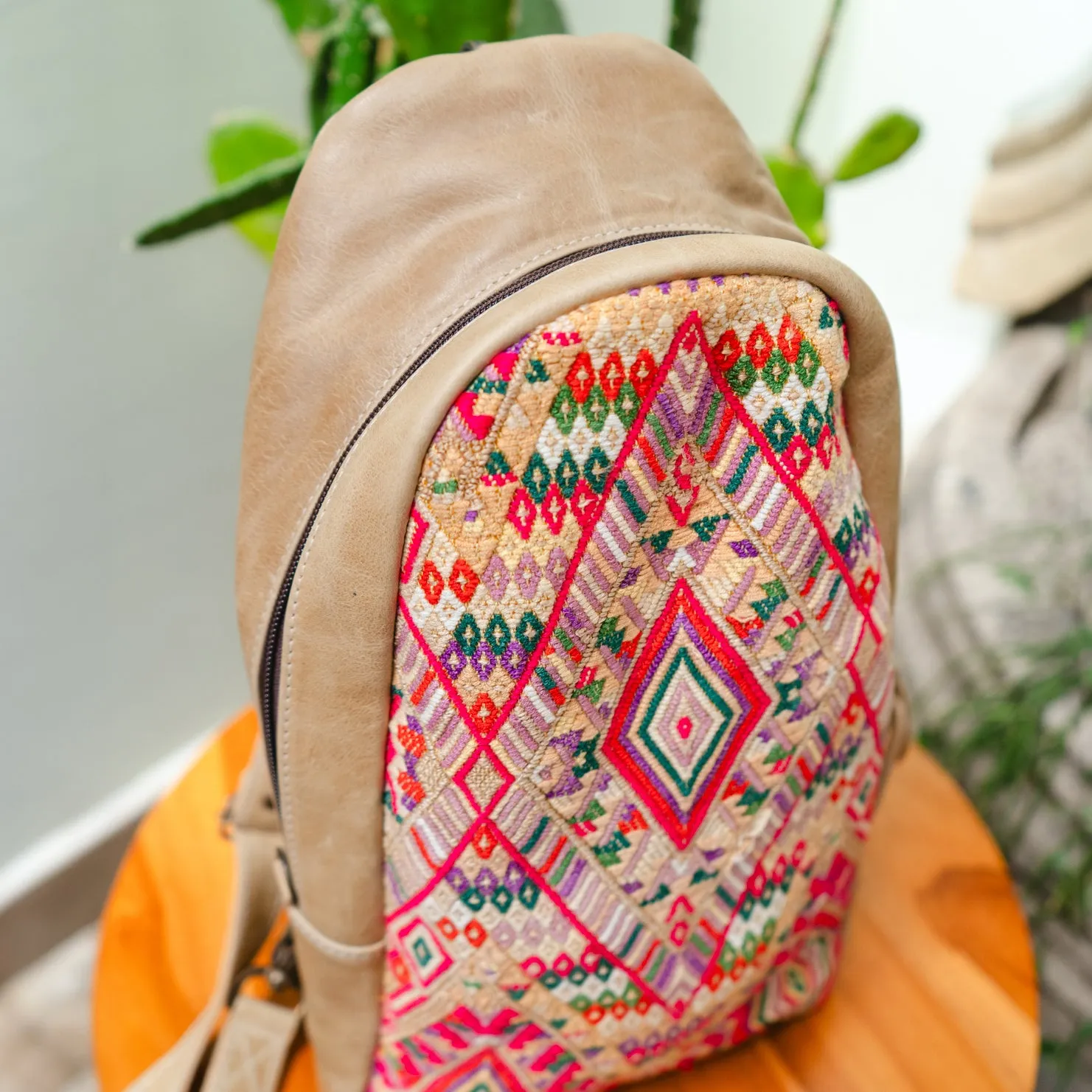 CROSSBODY SLING 2.0 - LARGE - OOAK HUIPIL - CAMEL - NO. 13045