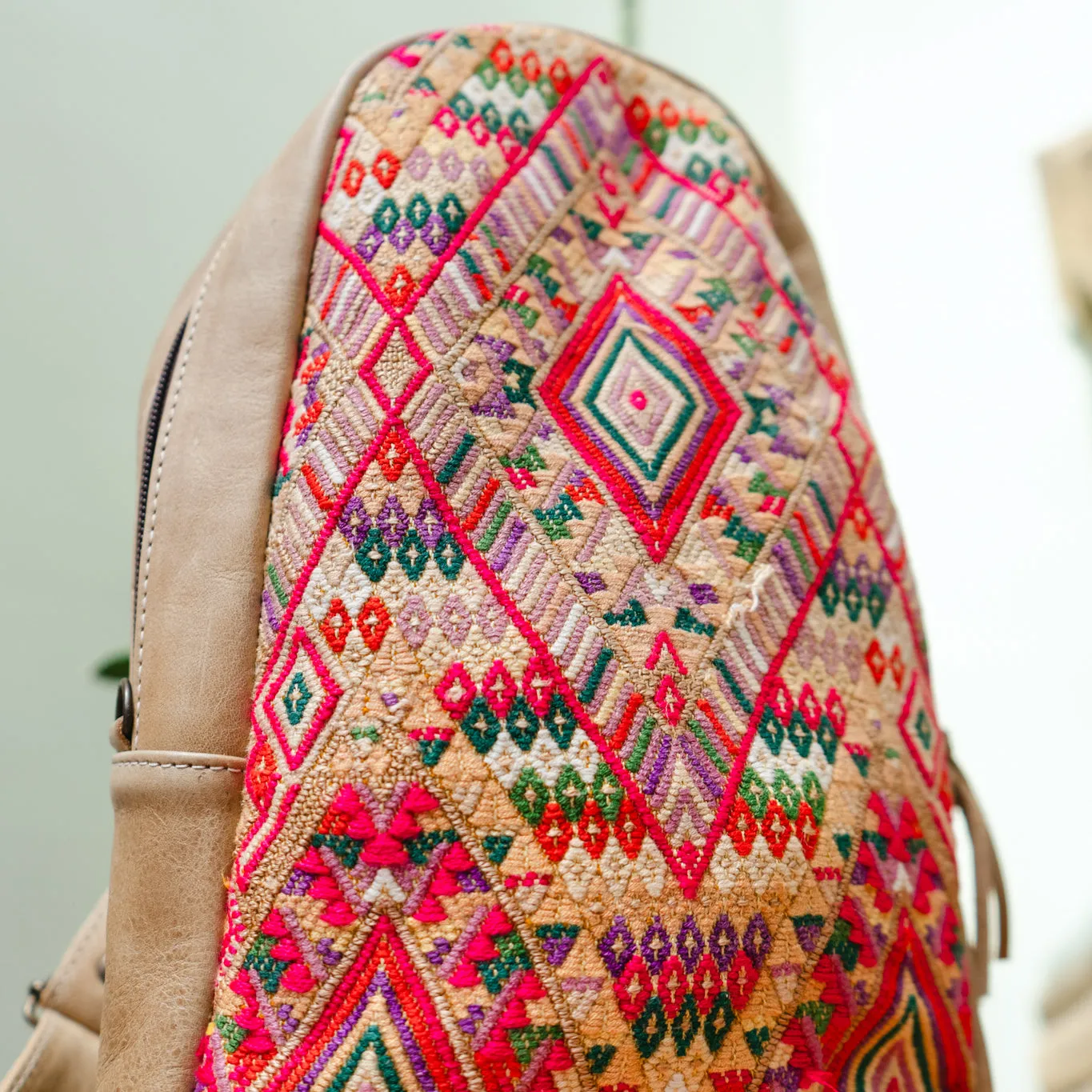 CROSSBODY SLING 2.0 - LARGE - OOAK HUIPIL - CAMEL - NO. 13045