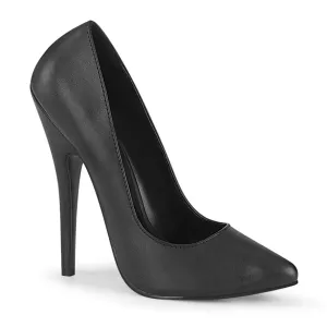 DOMINA-420 Devious Domina Black Faux Leather Sexy Single Soles (Fetish Footwear)