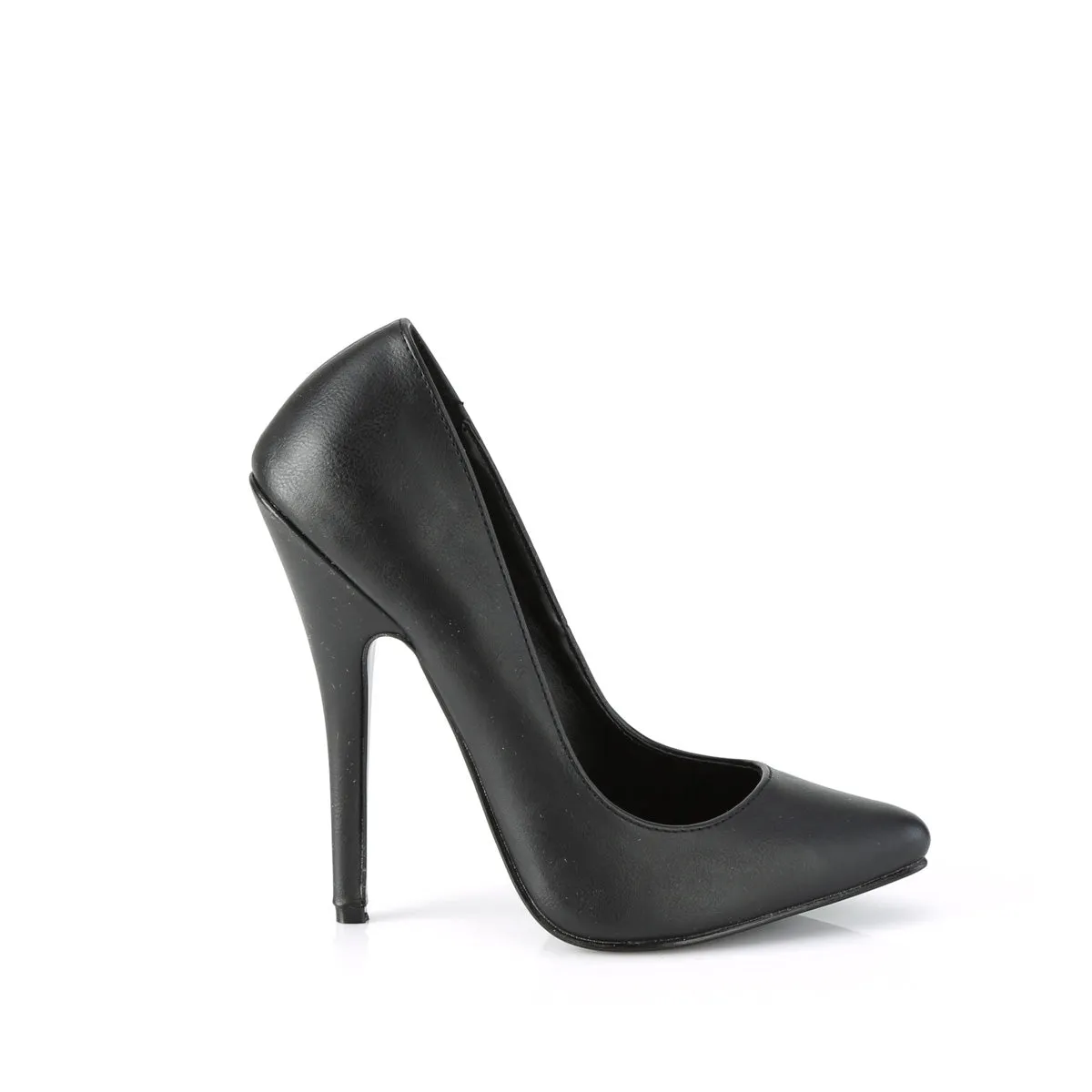 DOMINA-420 Devious Domina Black Faux Leather Sexy Single Soles (Fetish Footwear)