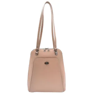 DR615 Women's Backpack Style Leather Shoulder Bag Taupe