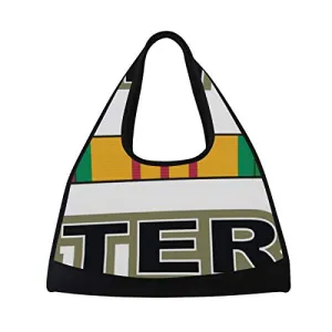 Duffel Bag Green Vietnam Veteran Shoulder Yoga Gym Tote Bags Sports Bag for Men Boys
