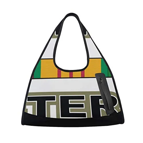 Duffel Bag Green Vietnam Veteran Shoulder Yoga Gym Tote Bags Sports Bag for Men Boys