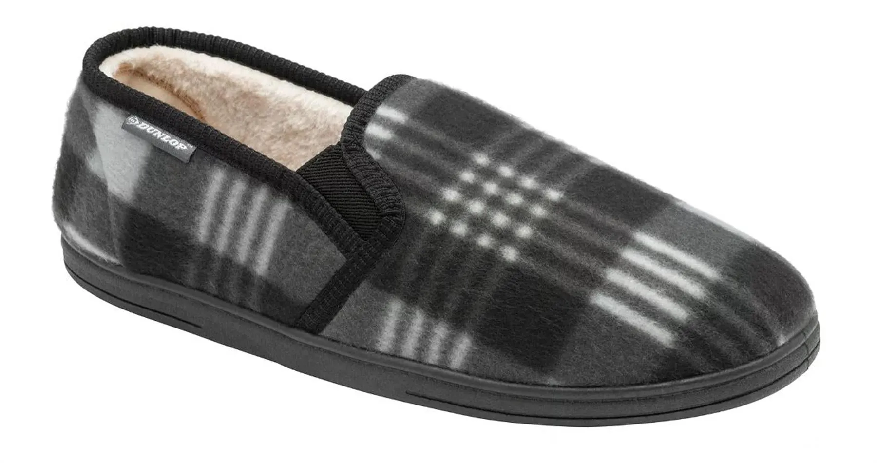 Dunlop Raymond Memory Foam Slip On Mule Moccasin Tartan Mens Slippers