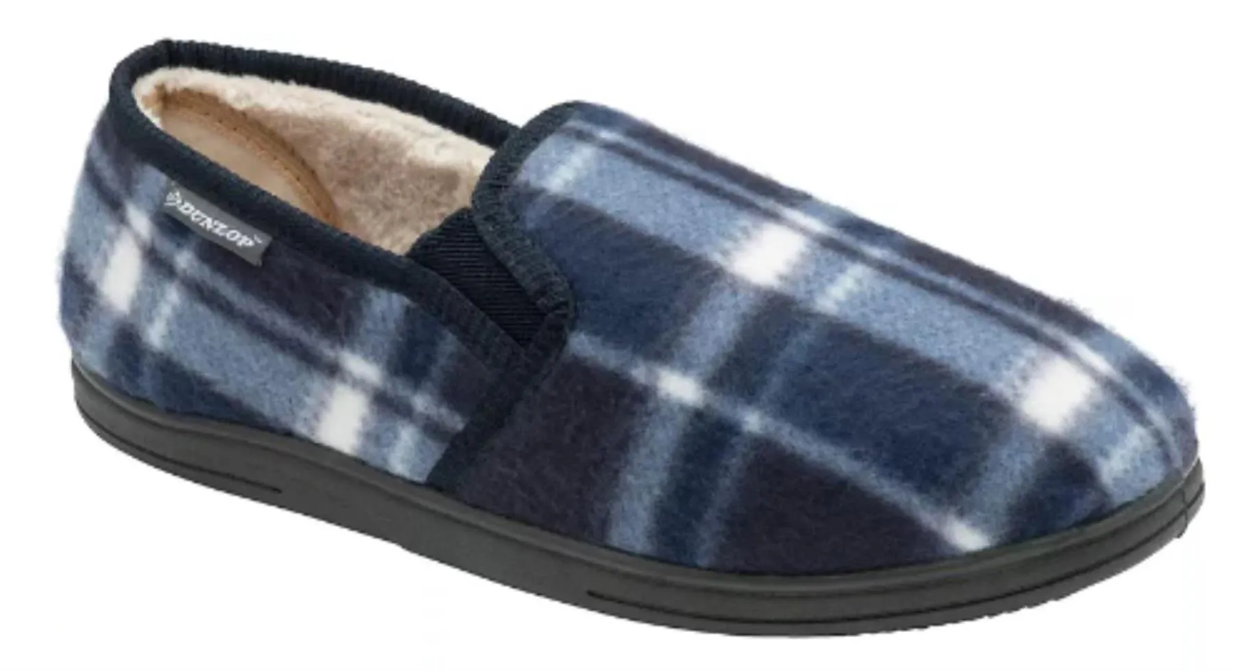 Dunlop Raymond Memory Foam Slip On Mule Moccasin Tartan Mens Slippers