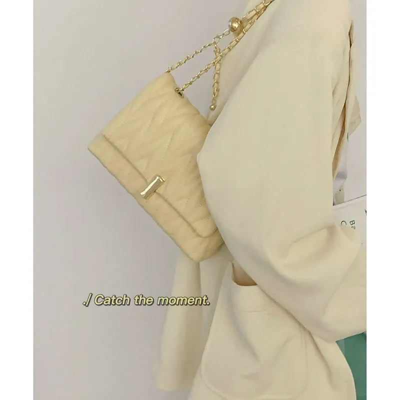Easiest for Match Commuter Bag Women's 2023 New Arrival Trendy Chic Chanel-Style Quilted Chain Bag Niche Style Messenger Bag Small Square Bag