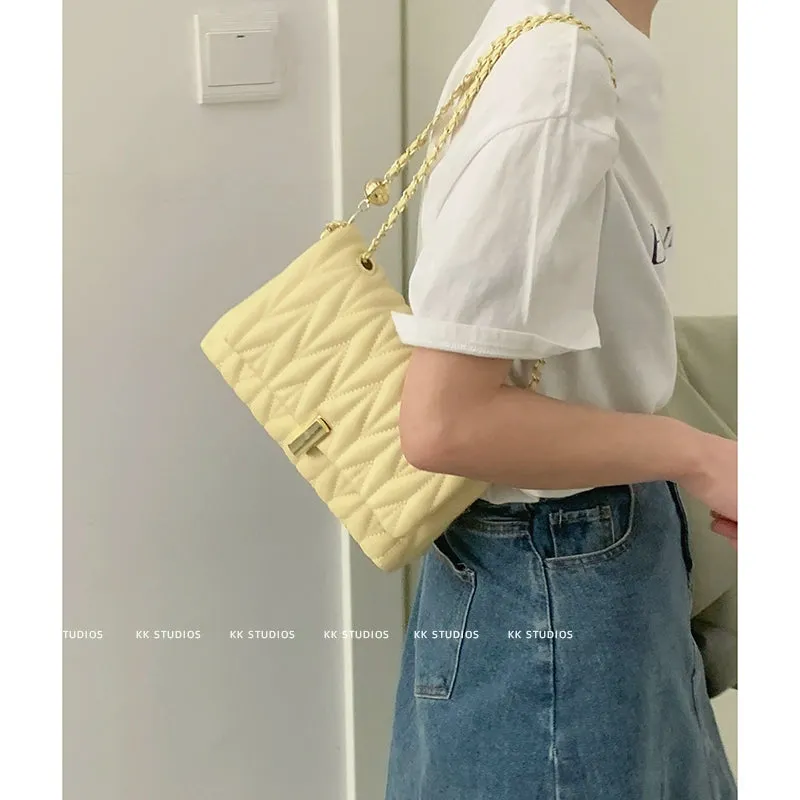 Easiest for Match Commuter Bag Women's 2023 New Arrival Trendy Chic Chanel-Style Quilted Chain Bag Niche Style Messenger Bag Small Square Bag