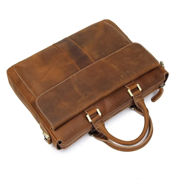 Genuine Leather Crossbody, 15.6" Laptop Bag, Briefcase 413 | TOUCHANDCATCH NZ