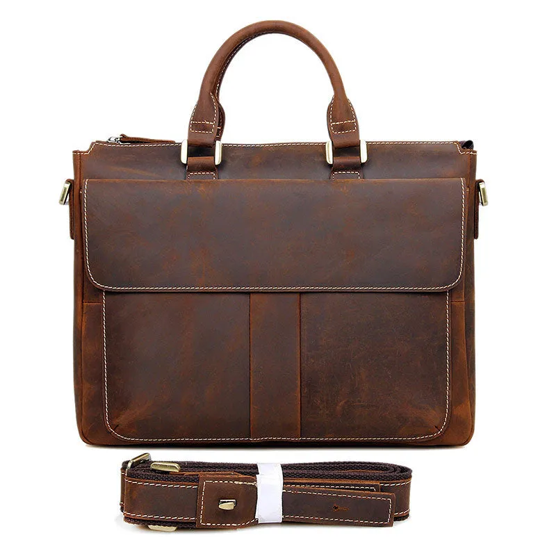 Genuine Leather Crossbody, 15.6" Laptop Bag, Briefcase 413 | TOUCHANDCATCH NZ