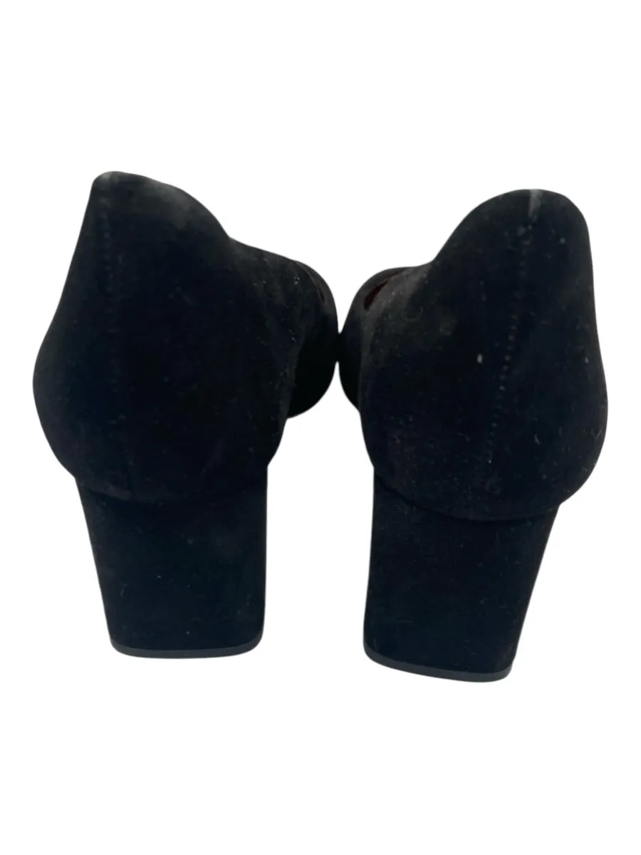 Gianni Bini Shoe Size 6.5 Black Suede Block Heel Square Toe Pumps
