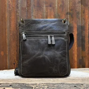 Gun Toten Mamas Buffalo Leather Crossbody Flat Sac-concealed Carry