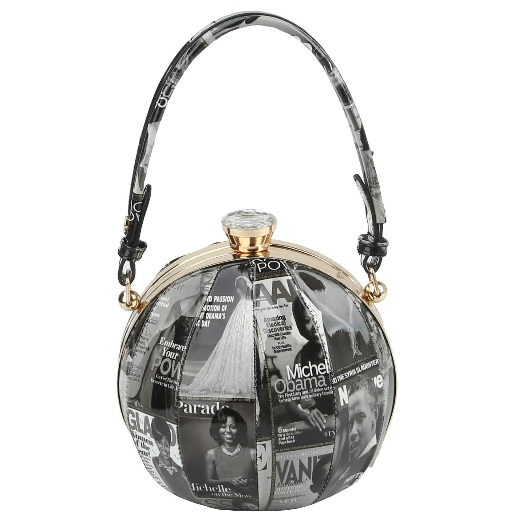 Handbag Factory Corp - Glossy Magazine Evening Crossbody Dome Shoulder Bag