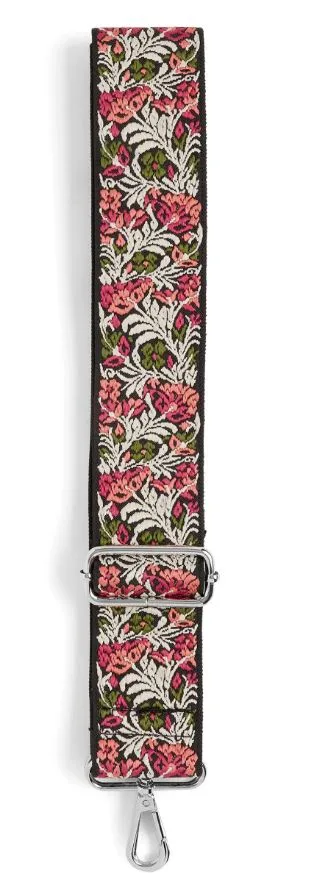 Interchangeable Bag Strap - Black and Pink Floral