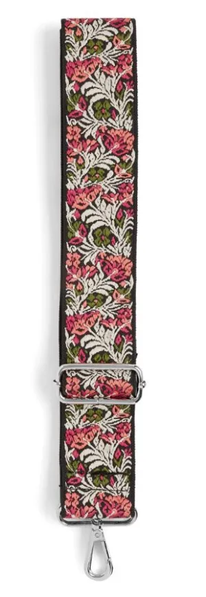 Interchangeable Bag Strap - Black and Pink Floral