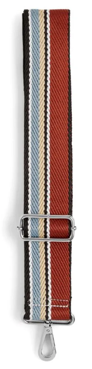 Interchangeable Bag Strap - Brown and Blue Stripe