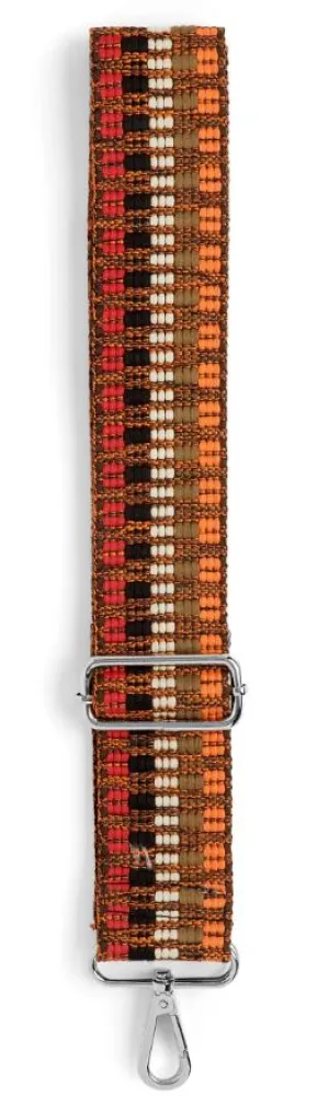 Interchangeable Bag Strap - Orange And Brown Stripe