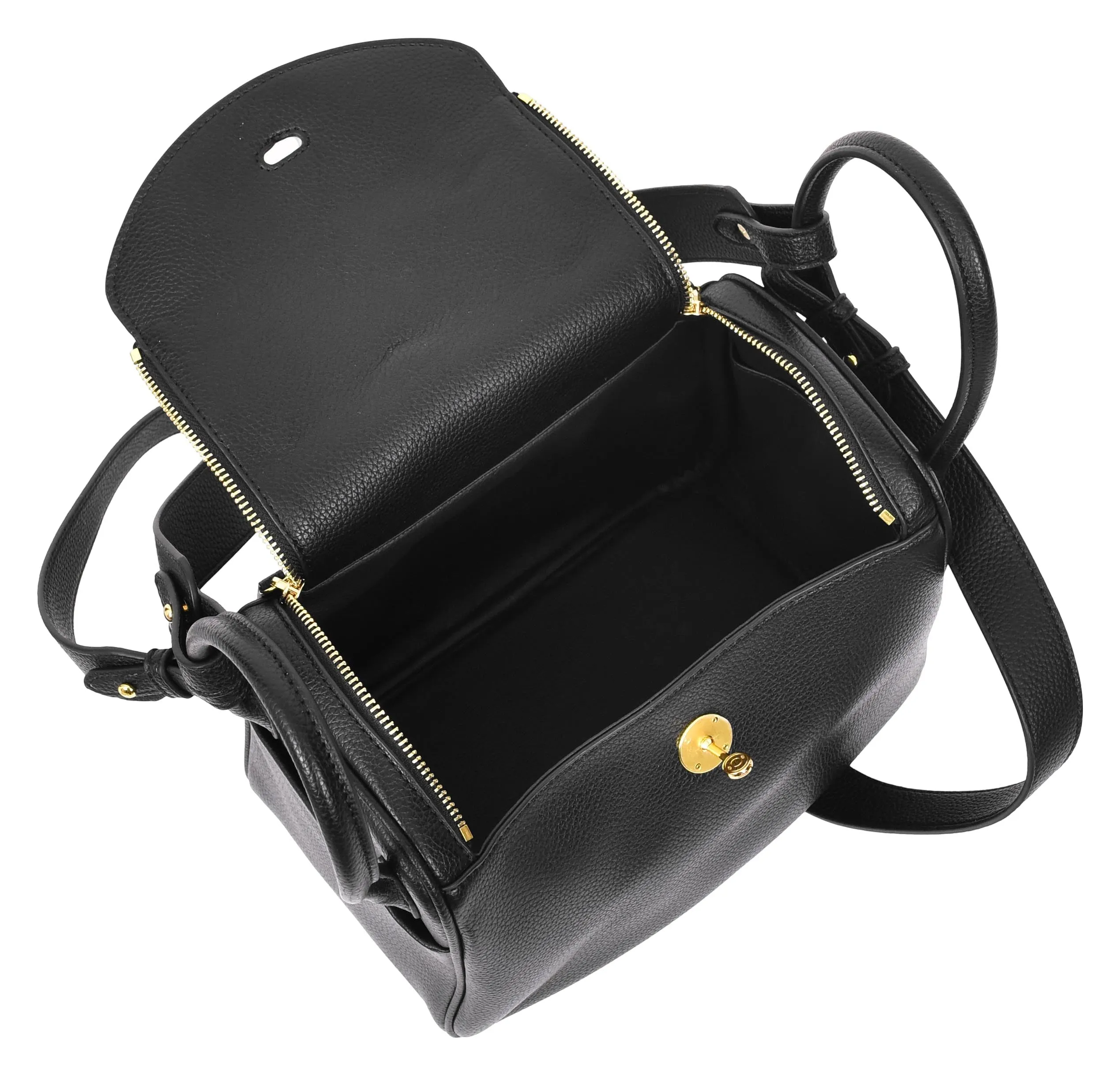 Iqaluit Women's Faux Leather Large Shoulder Strap Bag Black