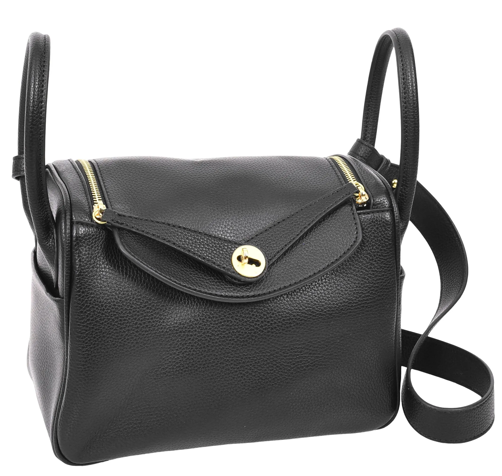 Iqaluit Women's Faux Leather Large Shoulder Strap Bag Black