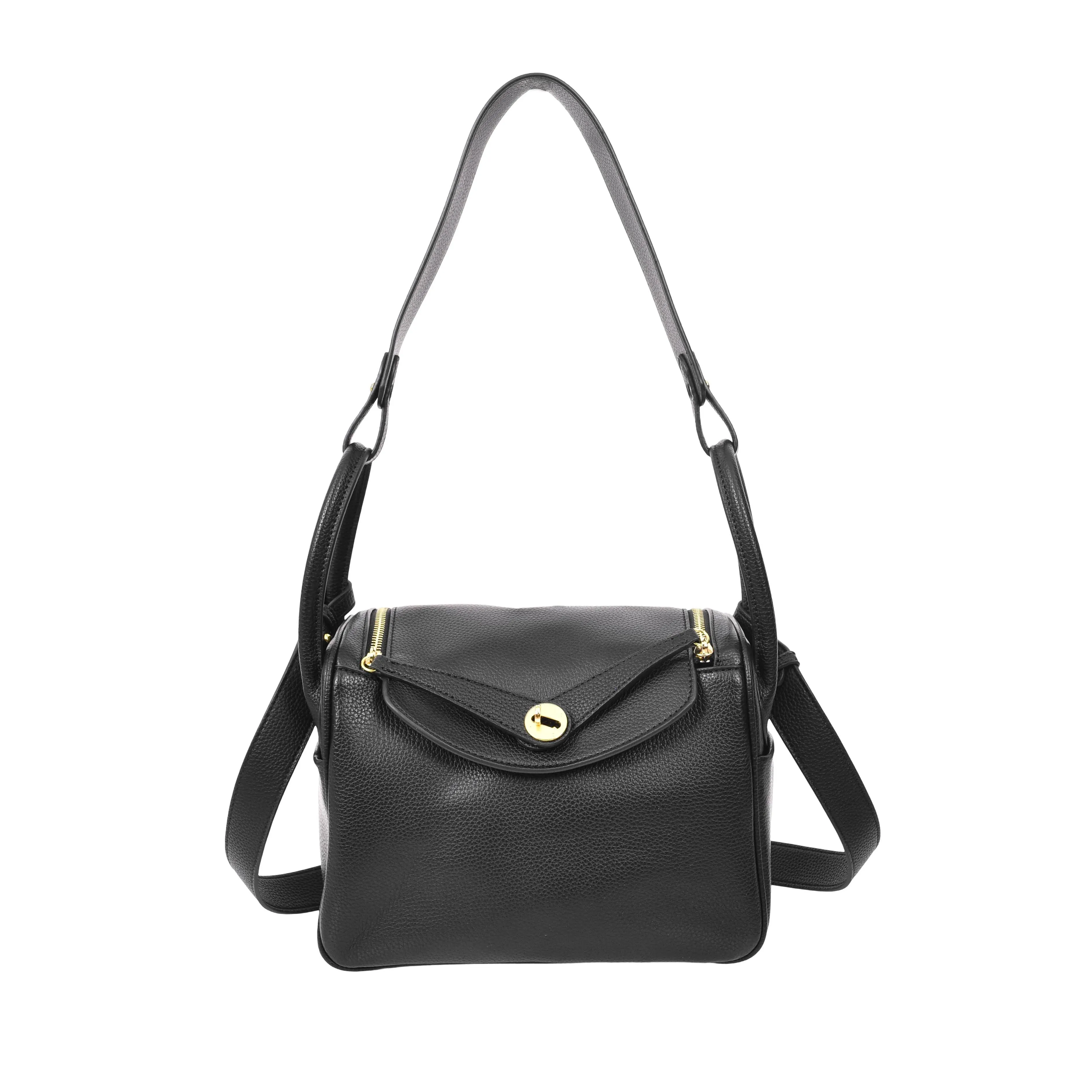 Iqaluit Women's Faux Leather Large Shoulder Strap Bag Black