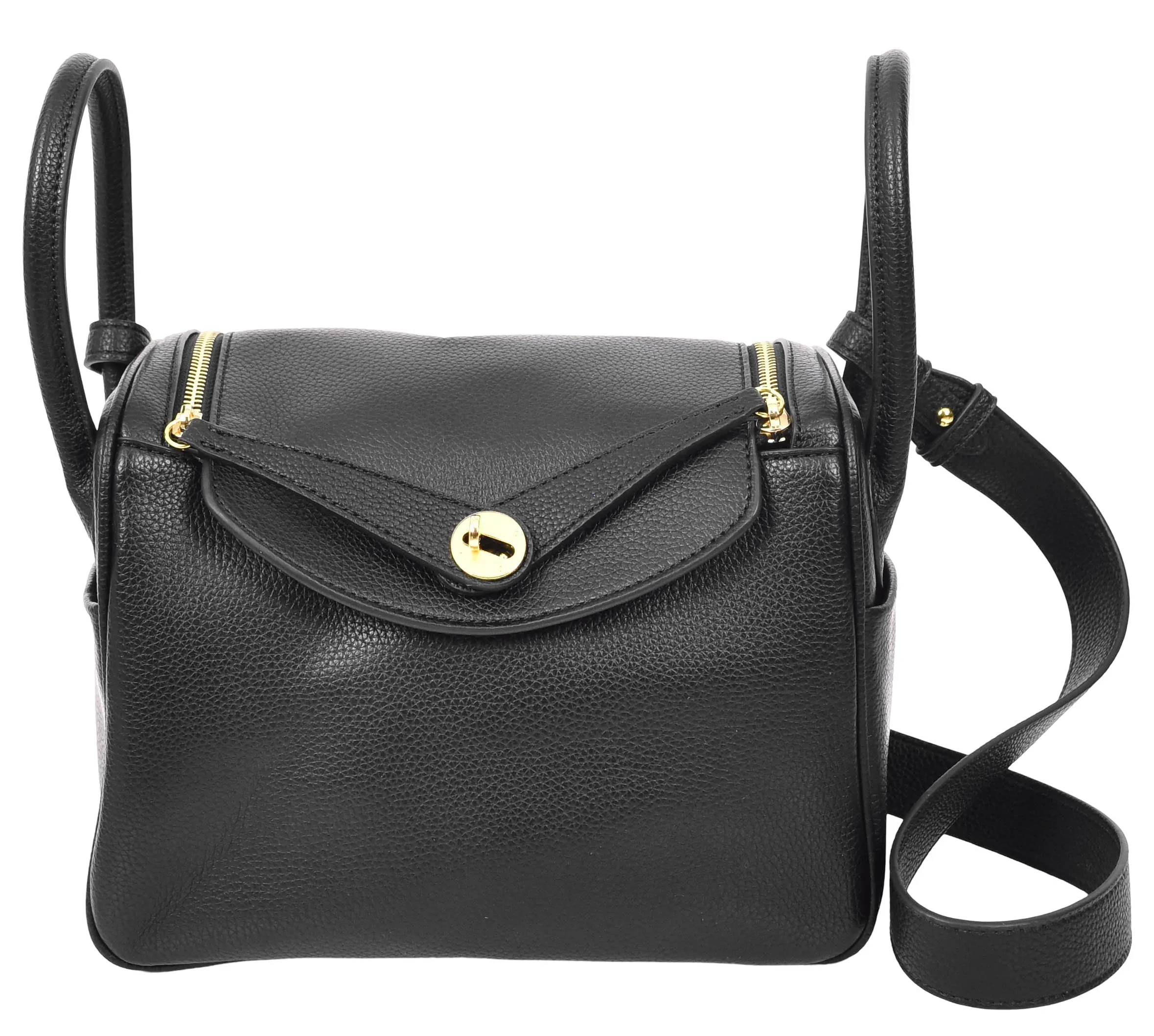 Iqaluit Women's Faux Leather Large Shoulder Strap Bag Black