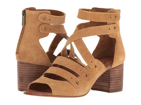 Jessica Simpson Halacie Dress Sandal Honey Brown Suede Open Toe City Block Heel