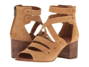 Jessica Simpson Halacie Dress Sandal Honey Brown Suede Open Toe City Block Heel