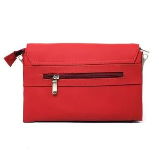 Leather Shoulder Bag in Red